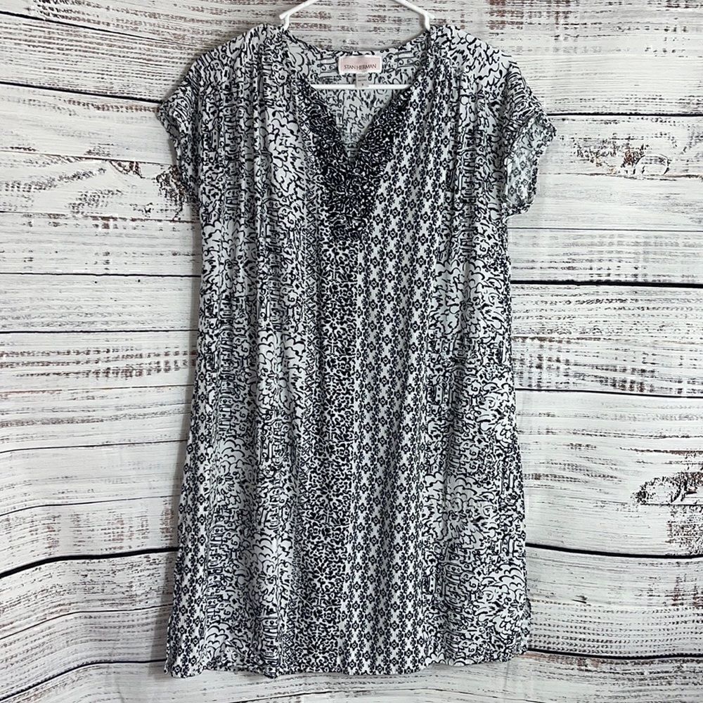 ‎Stan Herman Sleep Shirt Womens Small v neck cap sleeve